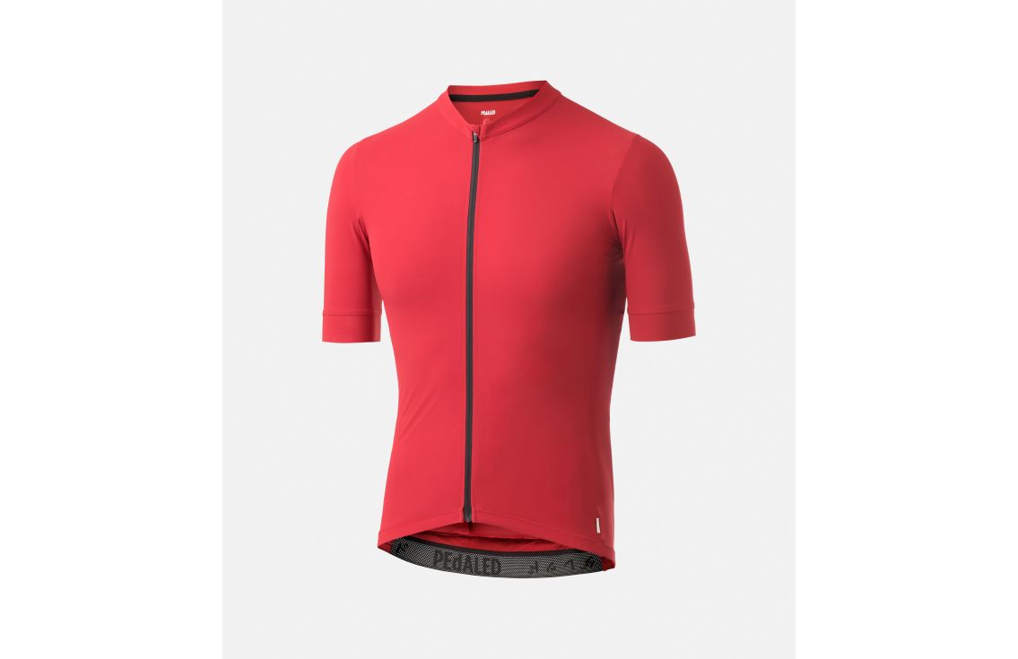 men cycling jersey red front sabi pedaled