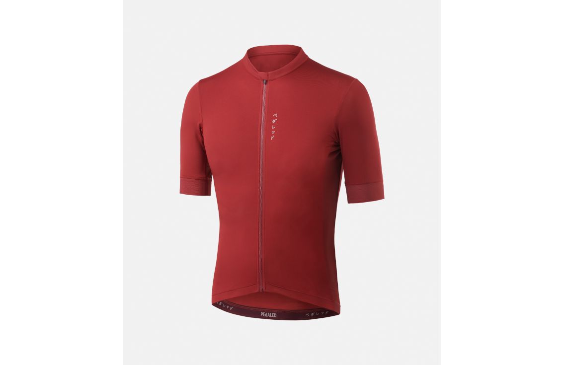 men cycling jersey red mirai front pedaled