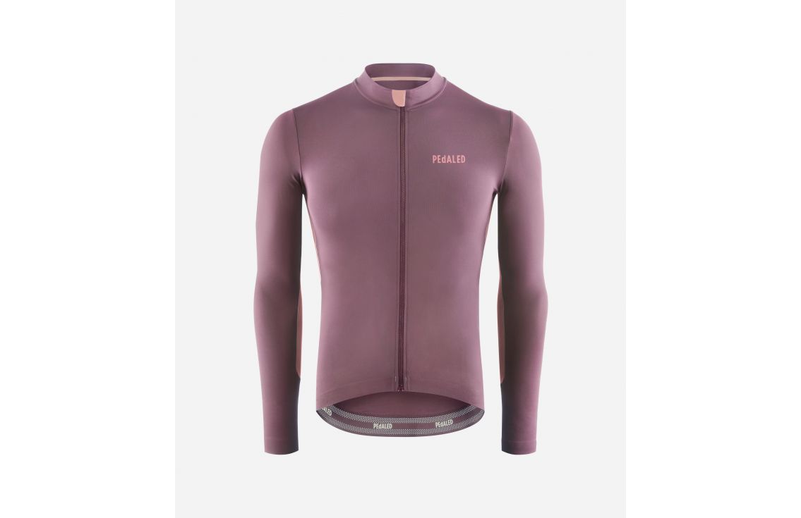 Cycling Jersey Long Sleeve Purple for Men - Front - Element | PEdALED