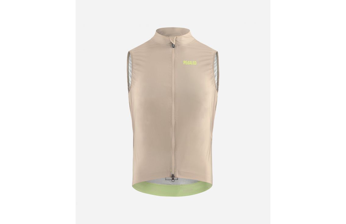 Cycling Waterproof Vest Off White for Men - Front - Element | PEdALED
