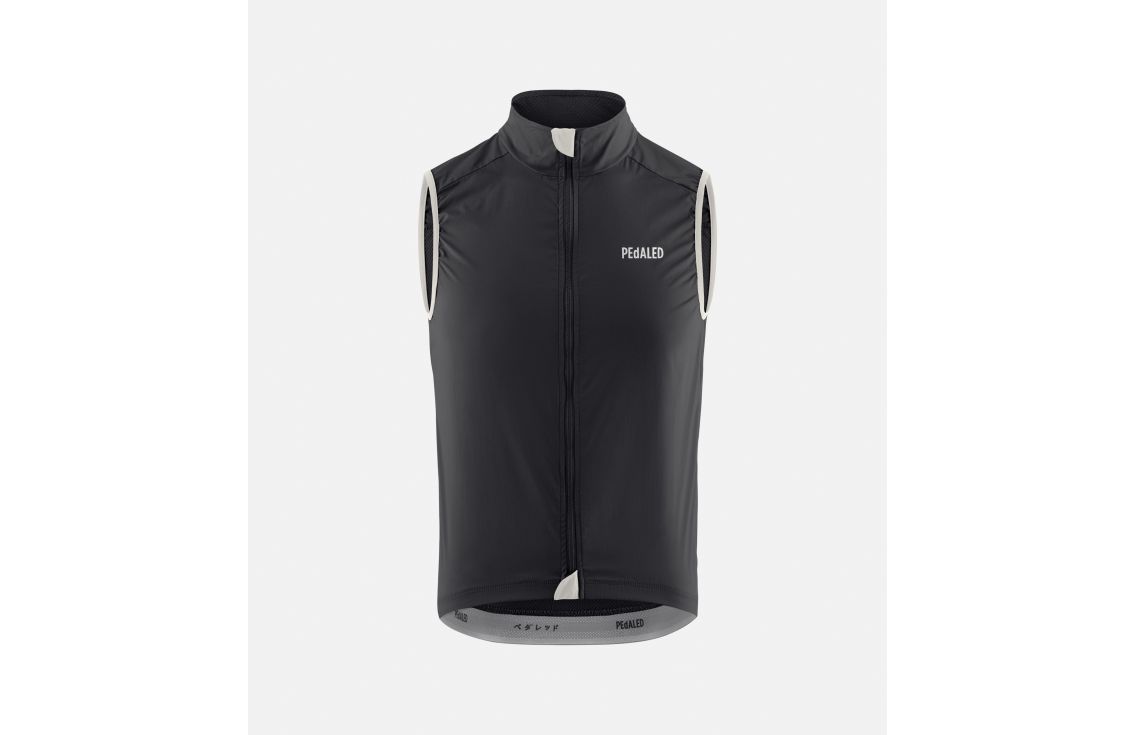 men cycling vest windproof black essential front pedaled