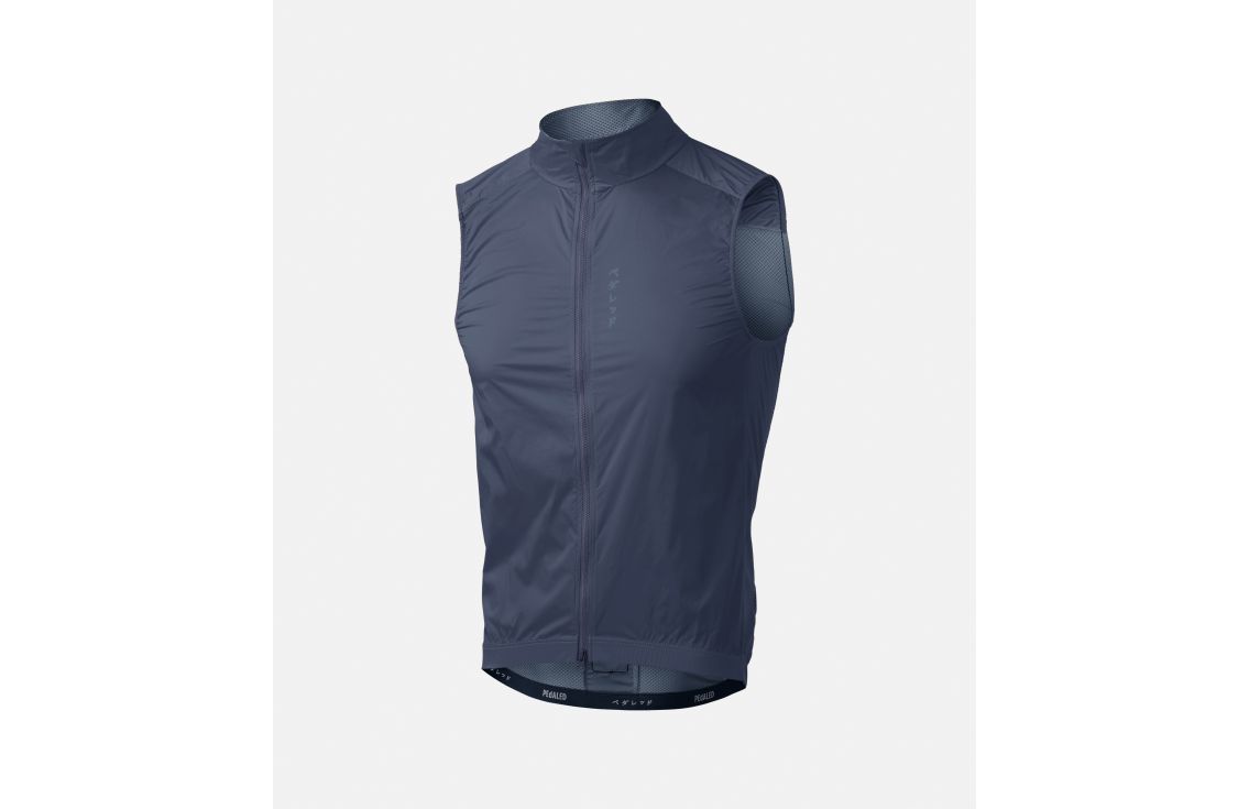 men cycling vest windproof navy mirai front pedaled