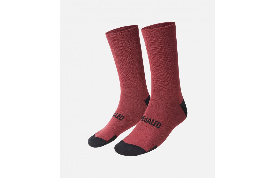 merino cycling socks red essential pedaled