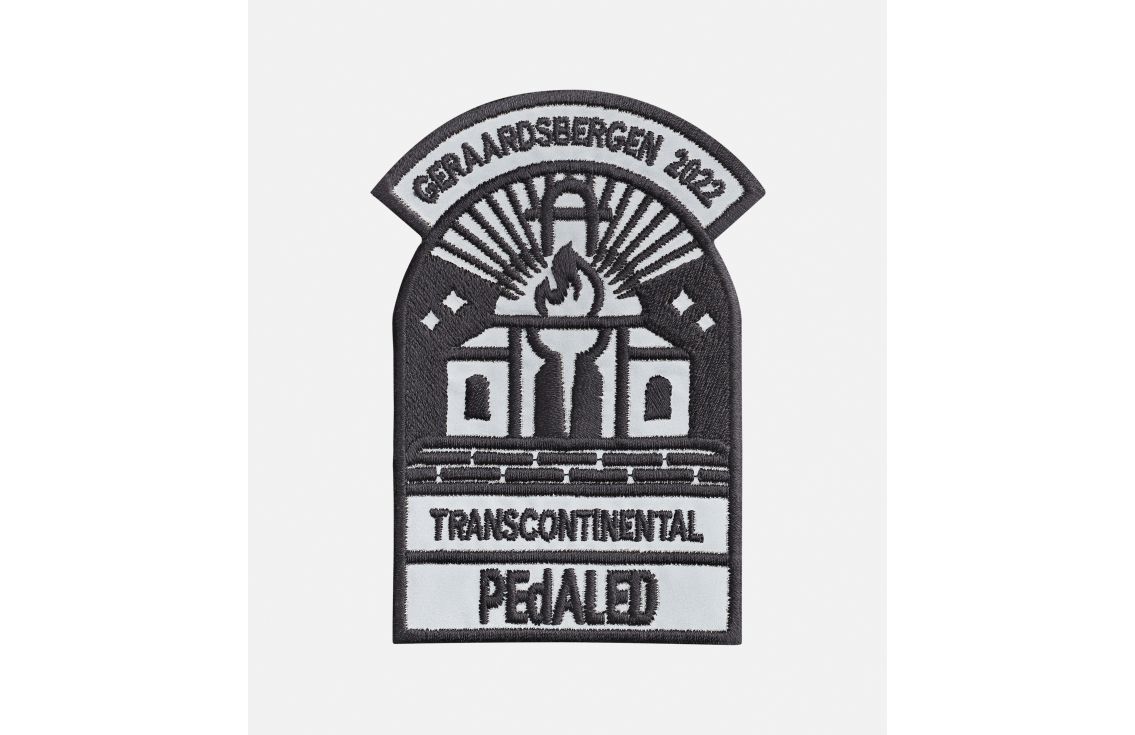 transcontinental race cycling patch front pedaled