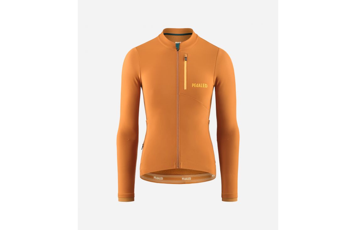 Cycling Jersey Long Sleeve Brown for Women - Front - Odyssey | PEdALED
