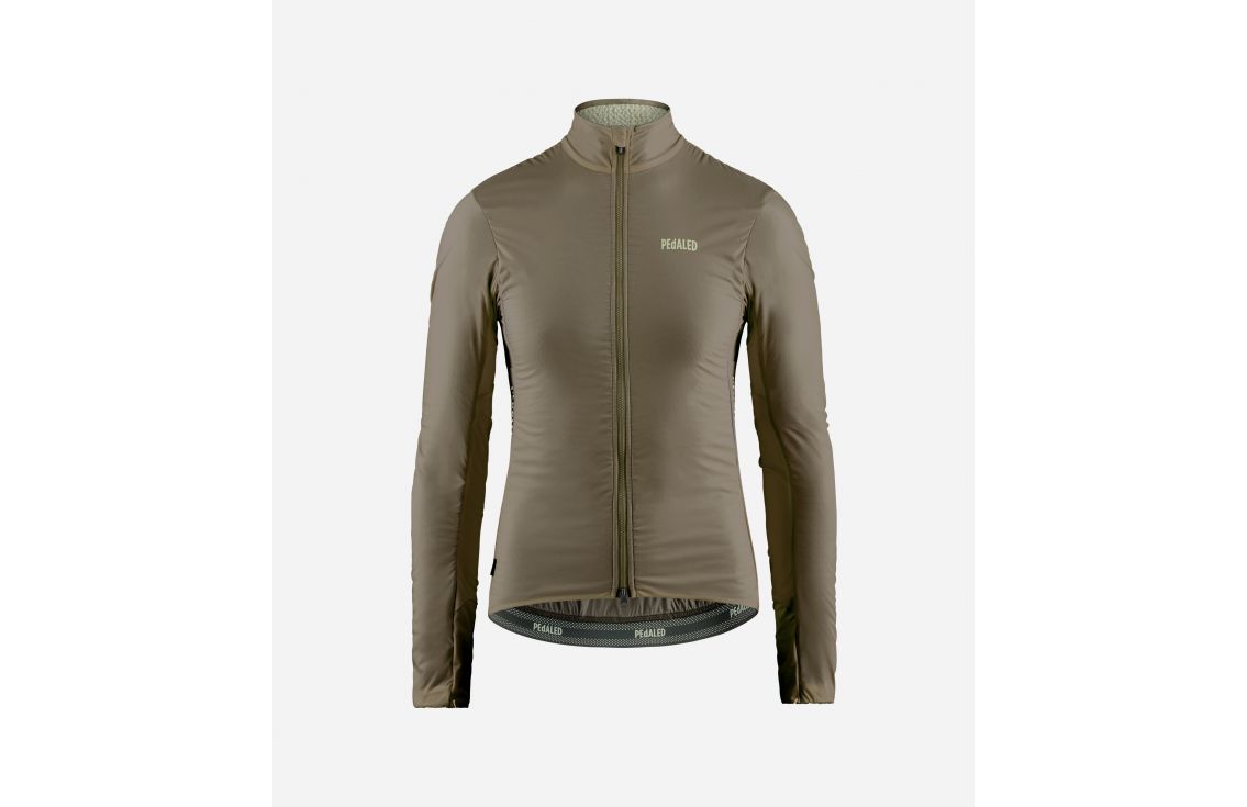 Cycling Insulated Jacket Green for Women - Front - Element | PEdALED