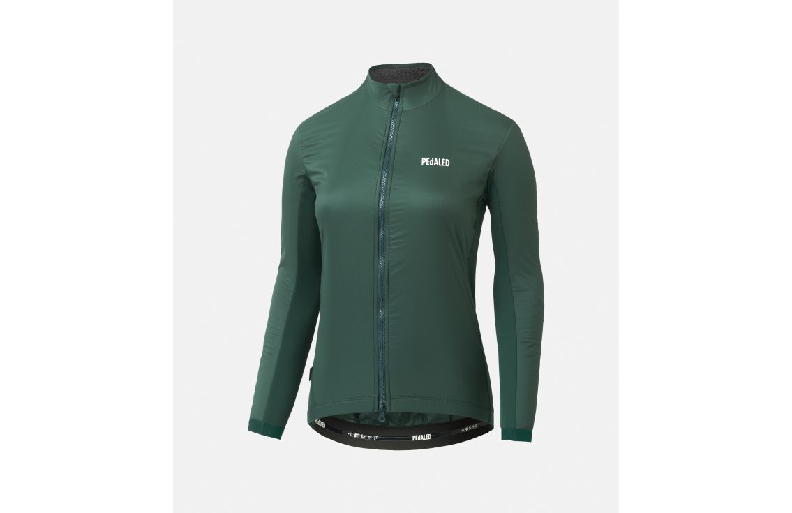 Cycling Jacket Green for Women - Front - Essential | PEdALED
