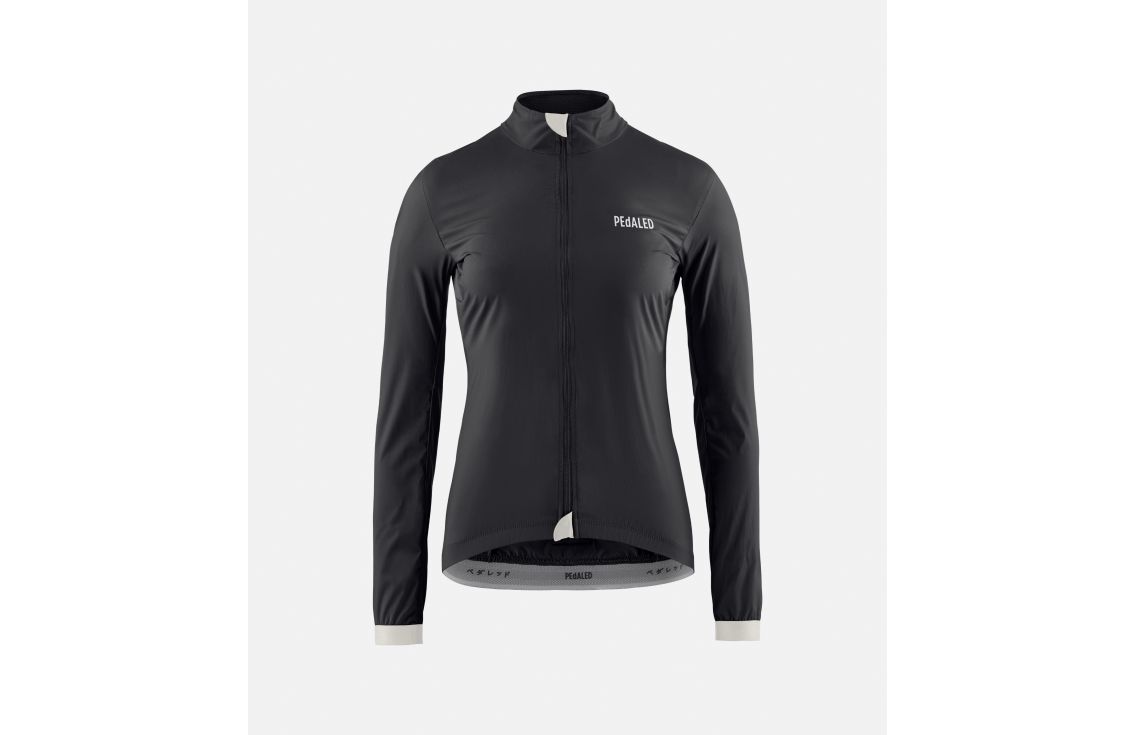 women cycling jacket windproof black essential front pedaled