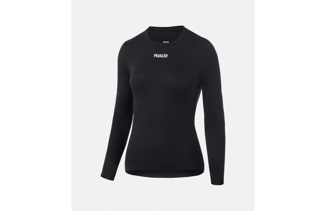 women cycling long sleeve base layer merino front still life essential front pedaled
