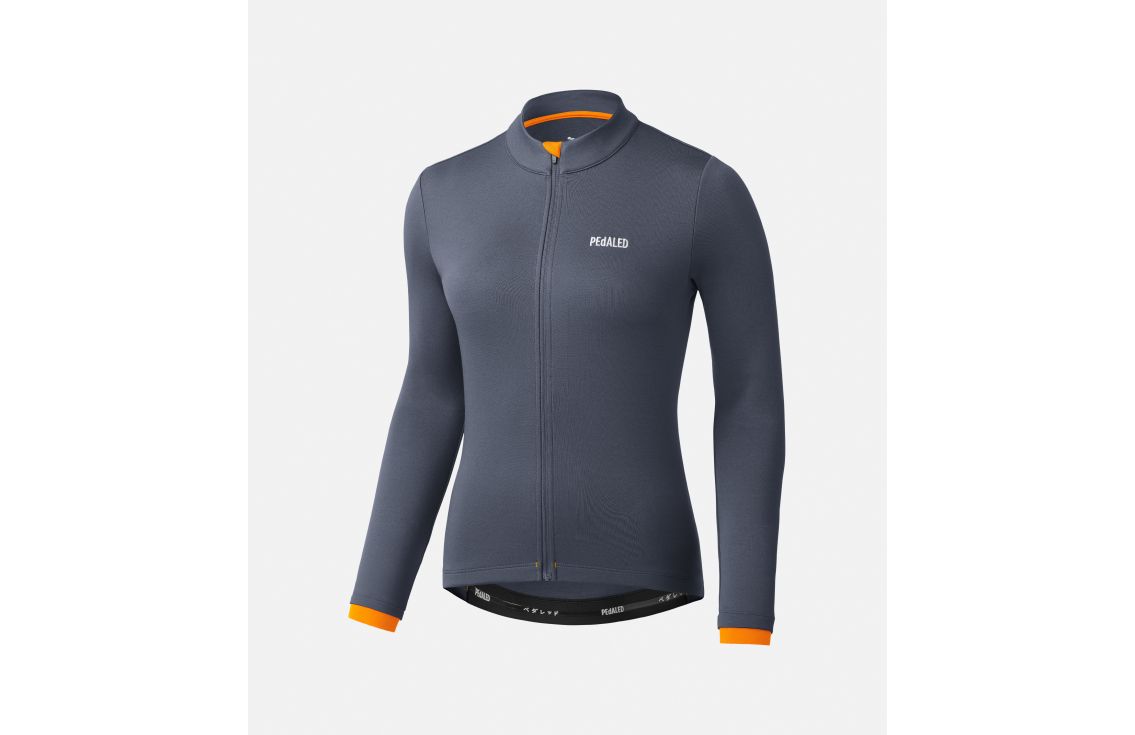 Cycling Jersey Blue Merino For Women - Front - Essential | PEdALED
