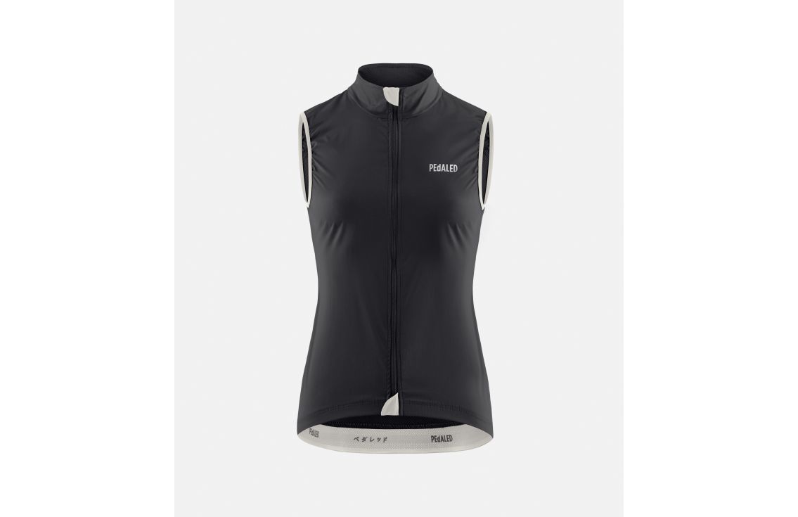 women cycling vest windproof black essential front pedaled