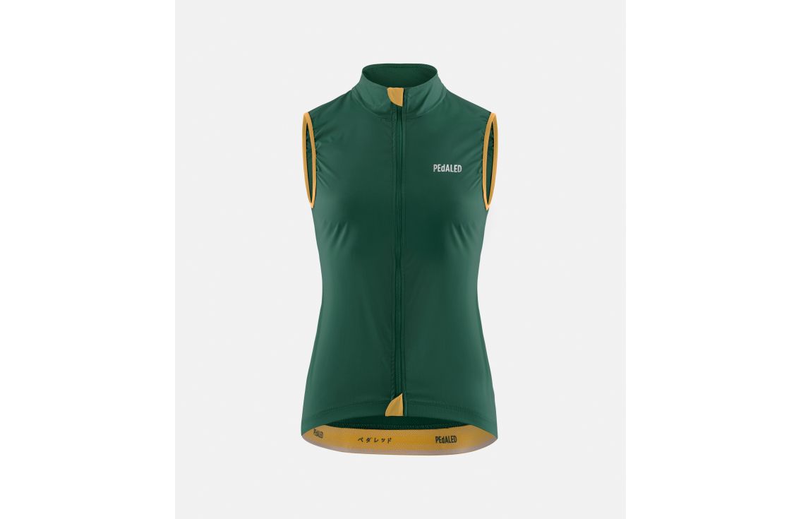 women cycling vest windproof green essential front pedaled