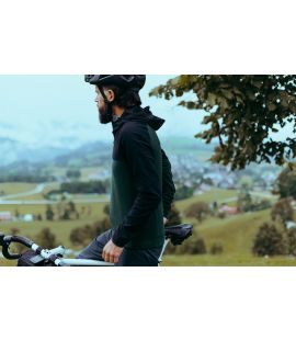 all road merino hooded jersey forest green jary pedaled