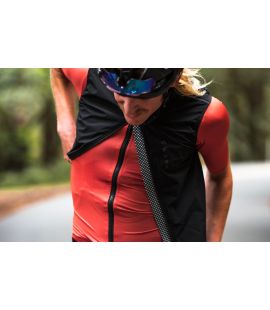 all weather cycling vest front zip black mirai pedaled action