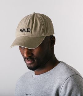 cotton desert cap beige Logo front | PEdALED
