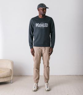 cotton sweatshirt dark grey Logo total body front | PEdALED

