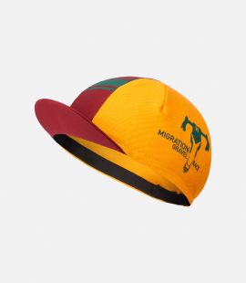 cycling cap yellow migration front pedaled