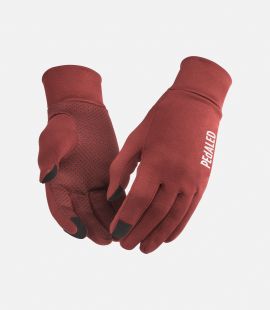 cycling gloves merino red essential left pedaled