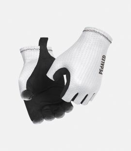 Cycling Gloves White Unisex - Left - Essential | PEdALED