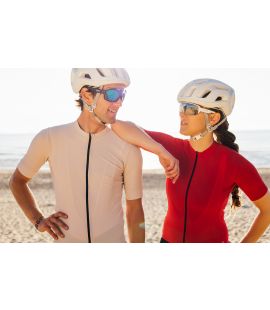 cycling jersey red sabi woman pedaled