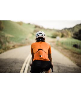 cycling jersey women orange mirai pedaled