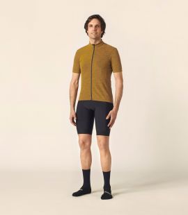 cycling merino jersey yellow kaido total body front pedaled