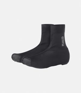 cycling overshoes waterproof odyssey black still life side pedaled