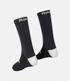 Cycling Socks Black Unisex - Back - Essential | PEdALED