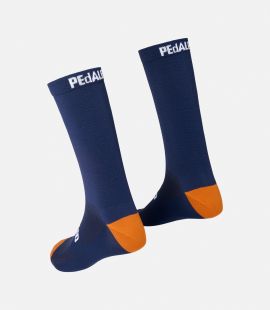 Cycling Socks Navy Unisex - Back - Essential | PEdALED
