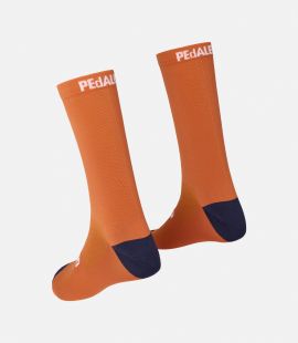 Cycling Socks Orange Unisex - Back - Essential | PEdALED

