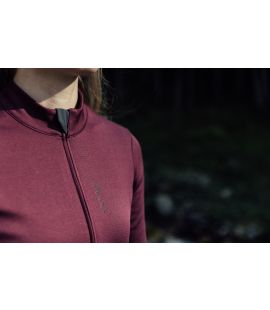cycling merino long sleeve jersey women burgundy essential pedaled