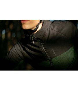 Jary all-road merino hooded jersey military green pedaled logo