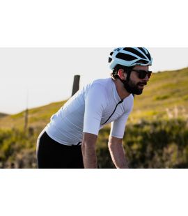 lightweight cycling jersey white mirai hill pedaled