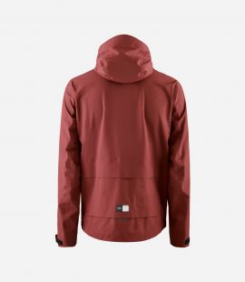 Cycling Waterproof Jacket Red for Men - Back - Odyssey | PEdALED
