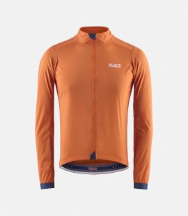 men cycling jacket windproof orange essential front pedaled
