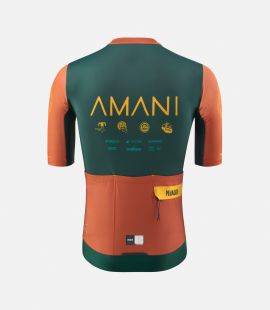 Cycling Jersey Green for Men - Back - Amani | PEdALED
