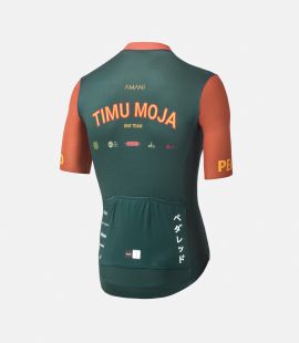 men cycling jersey green amani back pedaled