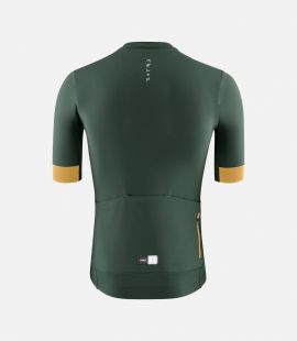 men cycling jersey green essential back pedaled