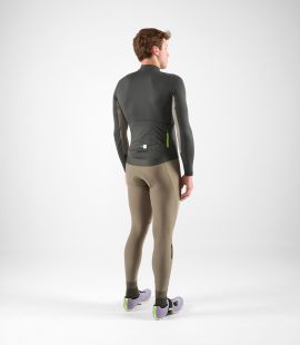 men cycling jersey long sleeve grey element total body back | PEdALED
