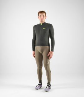men cycling jersey long sleeve grey element total body front | PEdALED
