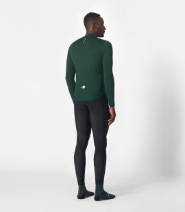 men cycling jersey long sleeve green essential total body back | PEdALED

