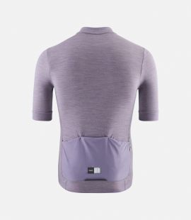 men cycling jersey merino lilac essential back pedaled
