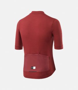 men cycling jersey merino red essential back pedaled