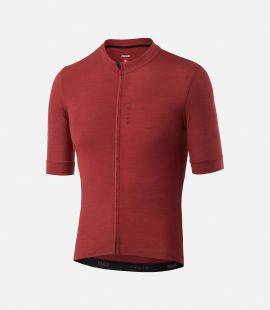 men cycling jersey merino red essential front pedaled