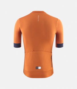men cycling jersey orange essential back pedaled
