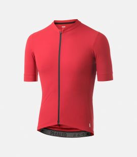 men cycling jersey red front sabi pedaled