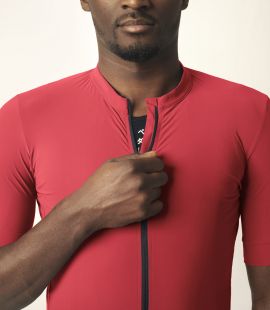 men cycling jersey red sabi front zip pedaled