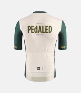 Cycling Jersey White for Men - Back - Logo | PEdALED