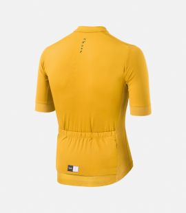 men cycling jersey yellow mirai back pedaled