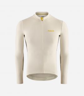 Cycling Jersey Long Sleeve Off White for Men - Front - Element | PEdALED